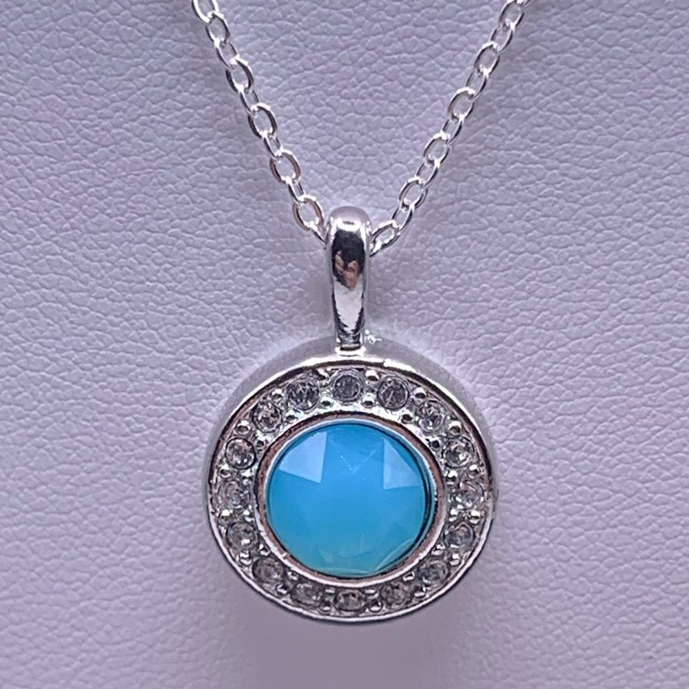 Silver Plated necklace with turquoise Colored Pendant
